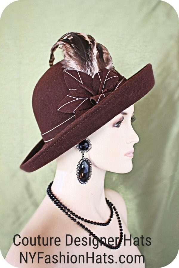 Brown sale occasion hat